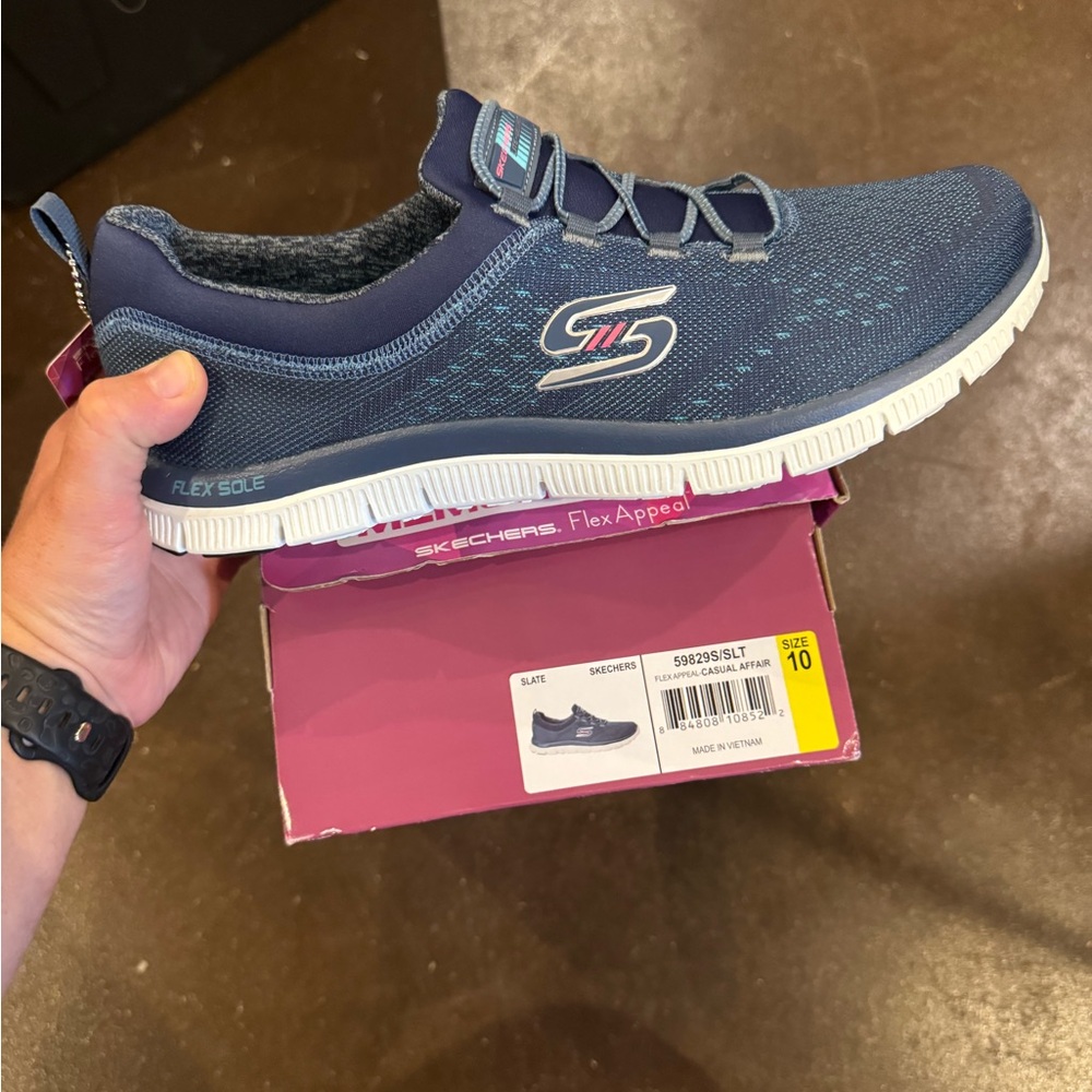 Skechers Navy Flex Appeal Shoes
